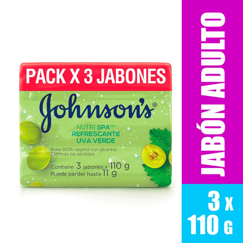 3 Jabon Jj Adulto Uva Verde 110 Gr
