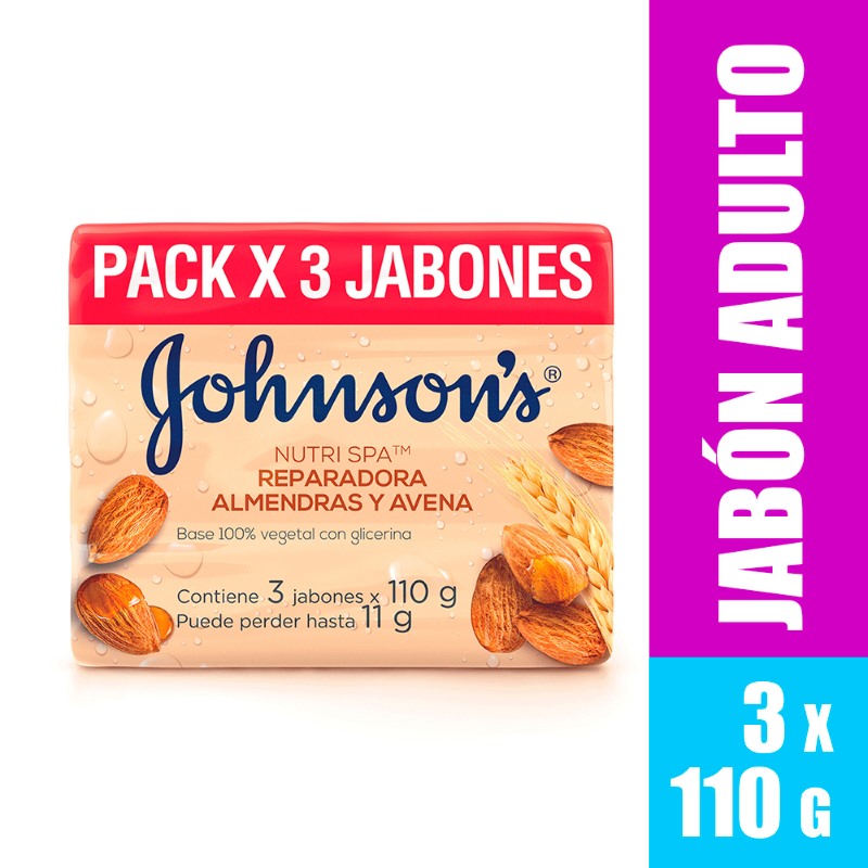 3 Jabon Jj Adulto Avena 110 Gr