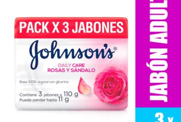 3 Jabon Jj Adulto Rosas Y Sandalo 110 Gr
