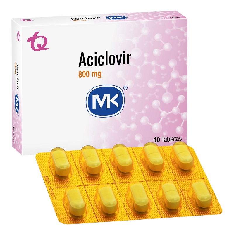 Aciclovir 800 Mg 10 Tabletas Mk