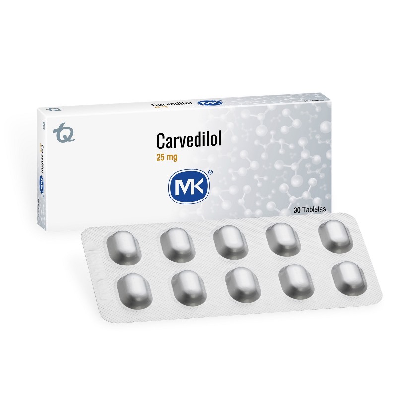 Carvedilol 25 Mg 30 Tabletas Mk(M)29640