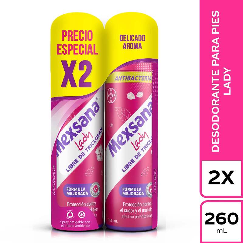2 Talco Mexsana Lady Spray 260 Ml Pe