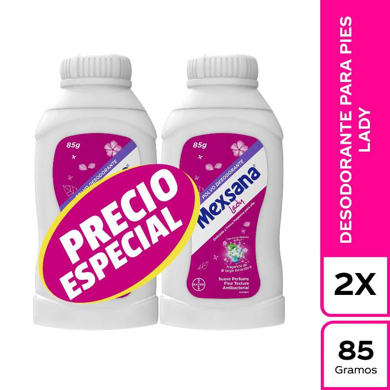 2 Talco Mexsana Lady 85 Gr Pe