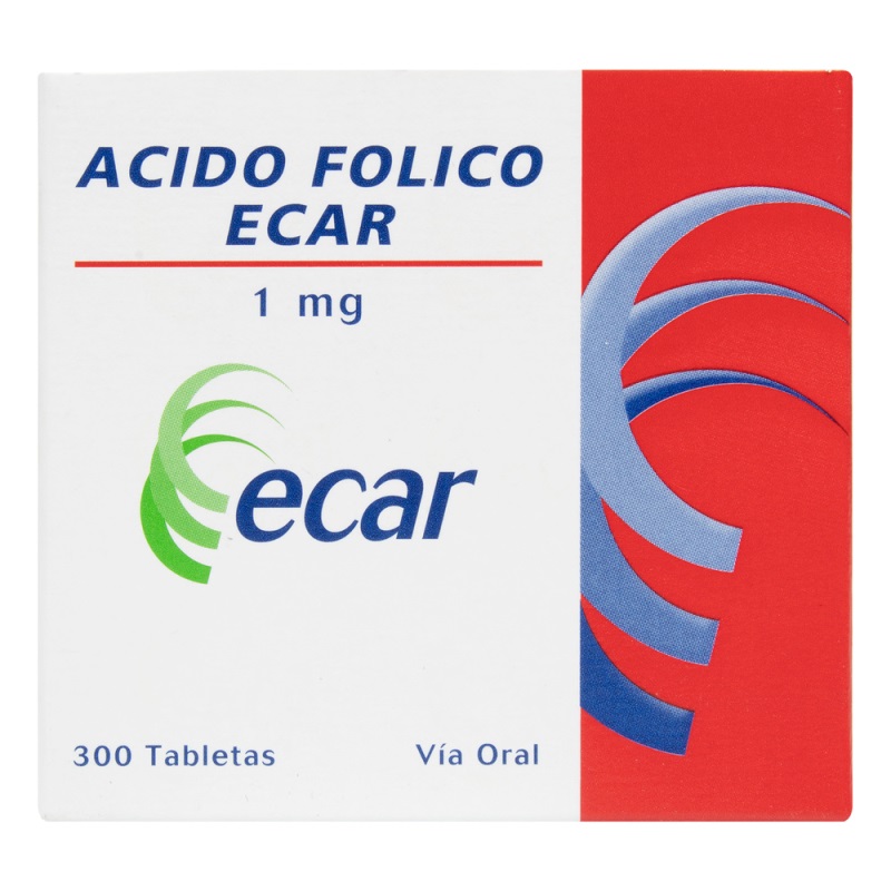 Acido Folico 1 Mg 300 Tabletas Ec