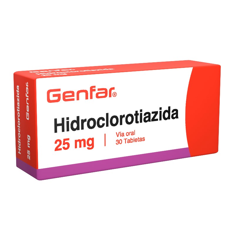Hidroclorotiazida 25 Mg 30 Tabletas Gf