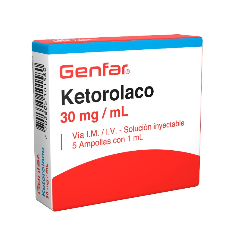 Ketorolaco Inyectable 30Mg/M 5Amp Gf