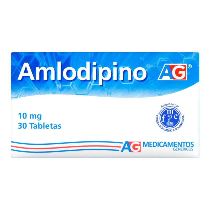Amlodipino 10 Mg 30 Tabletas Ag