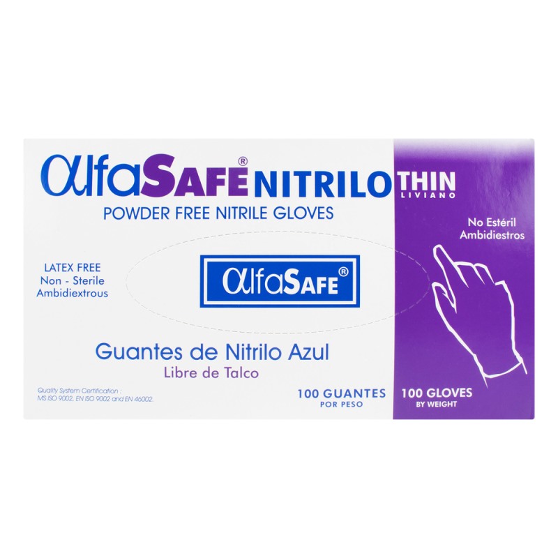 Guante Nitrilo Alfa Livazul Tm 100 Und