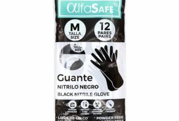 Guantes Alfasafe Negro Talla M 12 Und