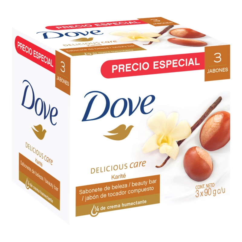 3 Jabon Dove Karite 90 Gr
